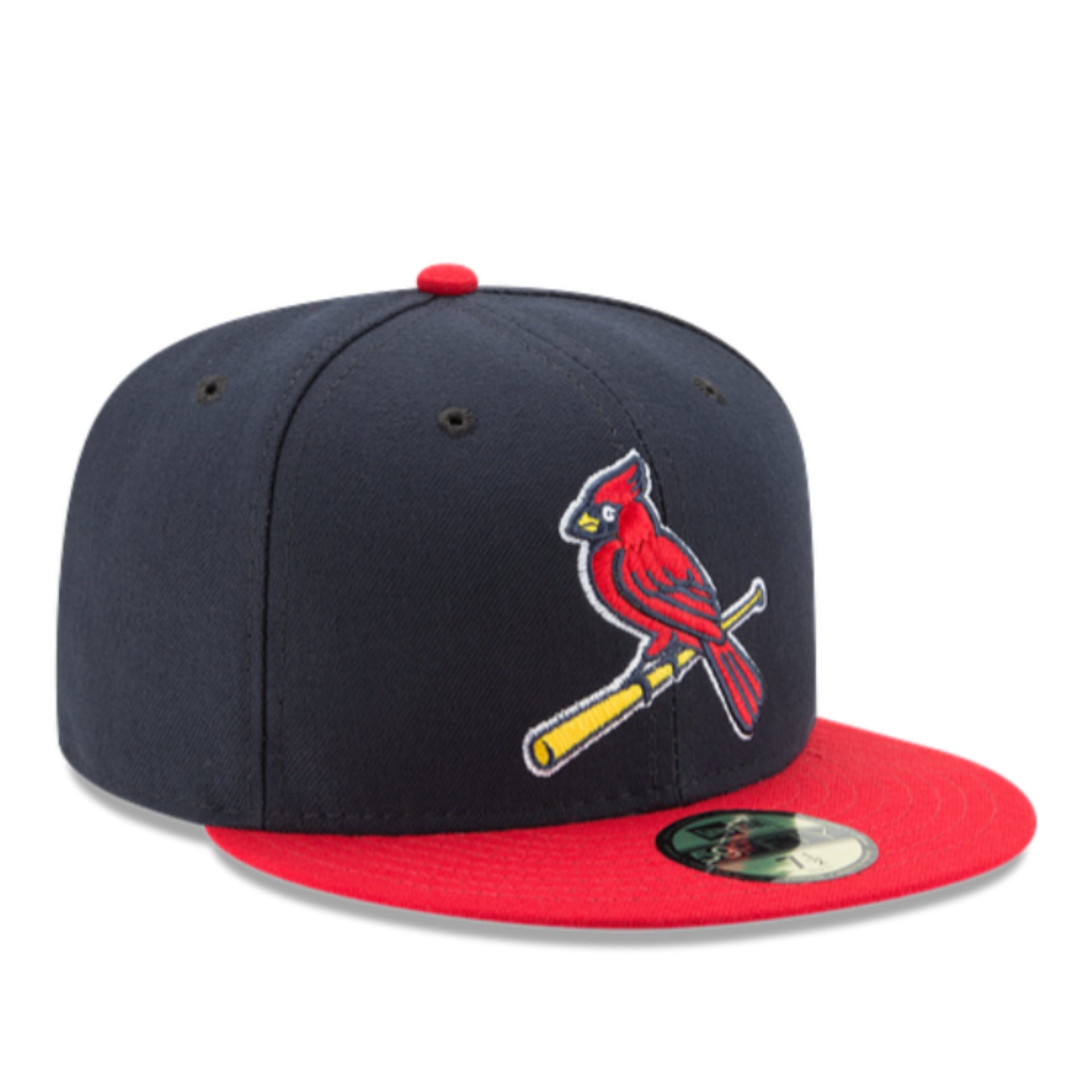 New Era St. Louis Cardinals Bird Cooperstown Navy Red 59FIFTY Fitted Hat front right view