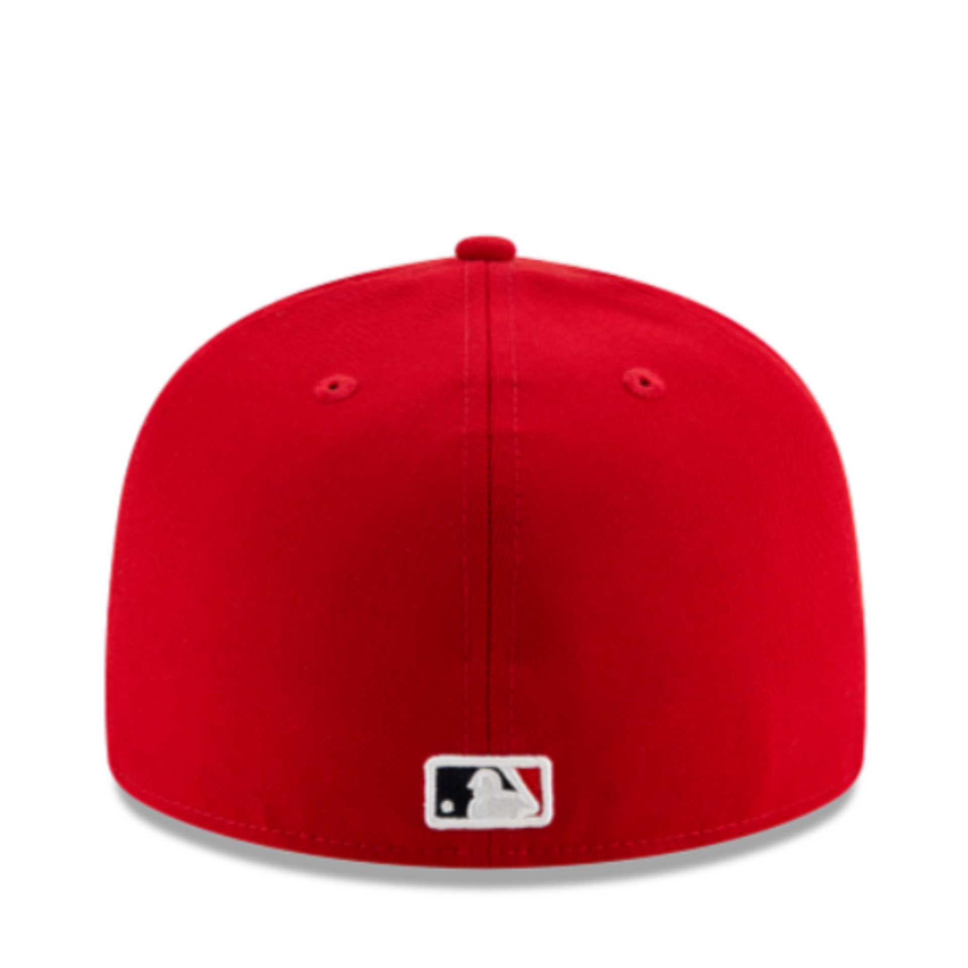 Back view of the New Era St. Louis Cardinals Red 59FIFTY Fitted Hat featuring the official MLB Batterman logo.