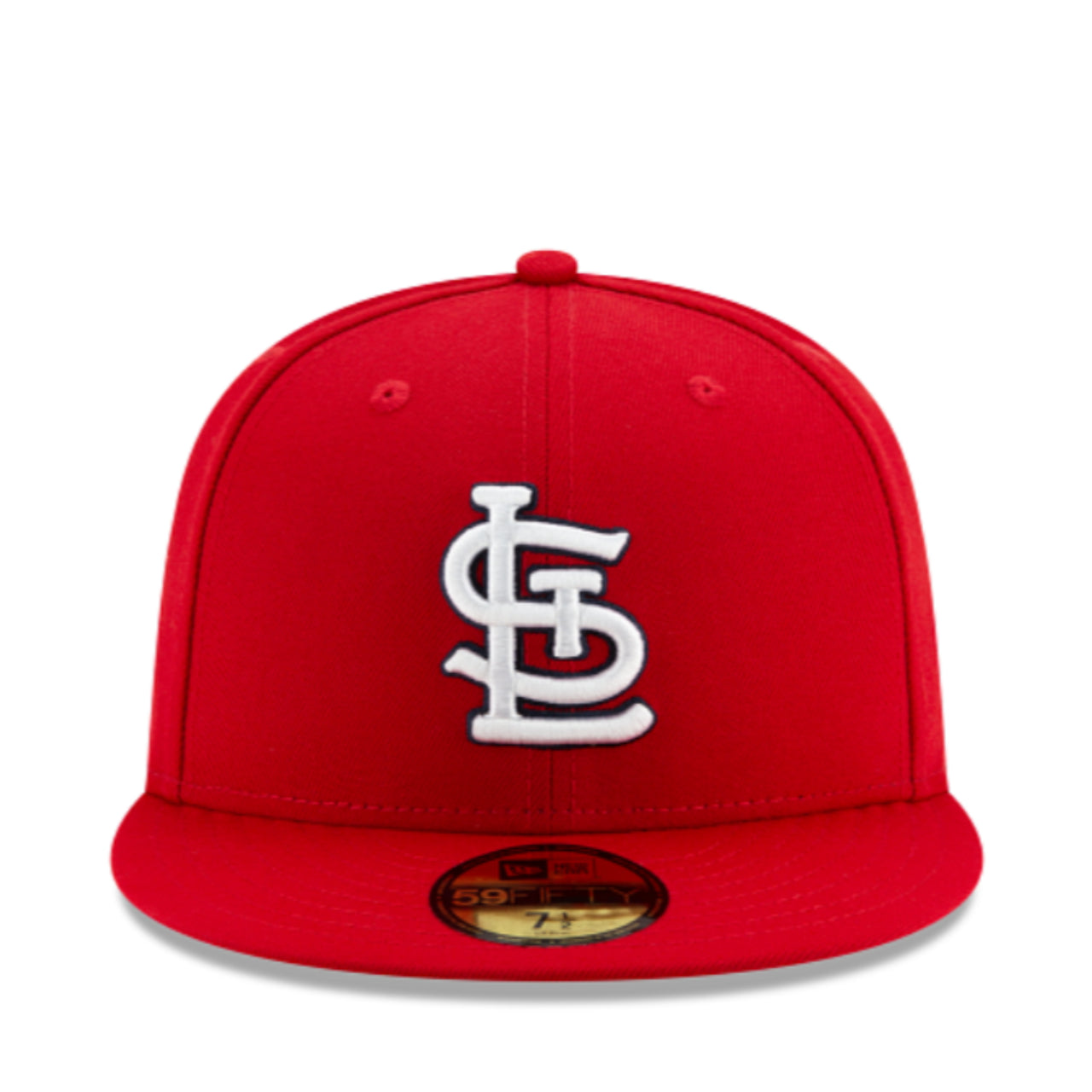 Front view of the New Era St. Louis Cardinals Red 59FIFTY Fitted Hat with raised embroidered Cardinals logo and classic fitted design.