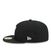 Black cap with a logo on a white background
