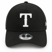 New Era Texas Rangers Black White  9FORTY A-Frame Snapback Hat front view