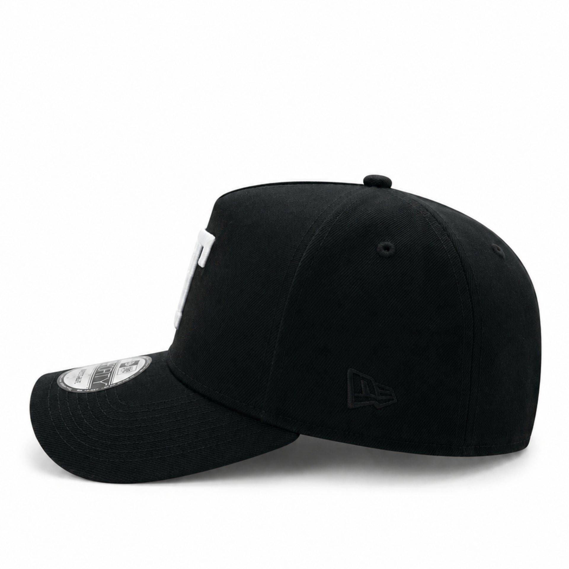 New Era Texas Rangers Black White  9FORTY A-Frame Snapback Hat left side view