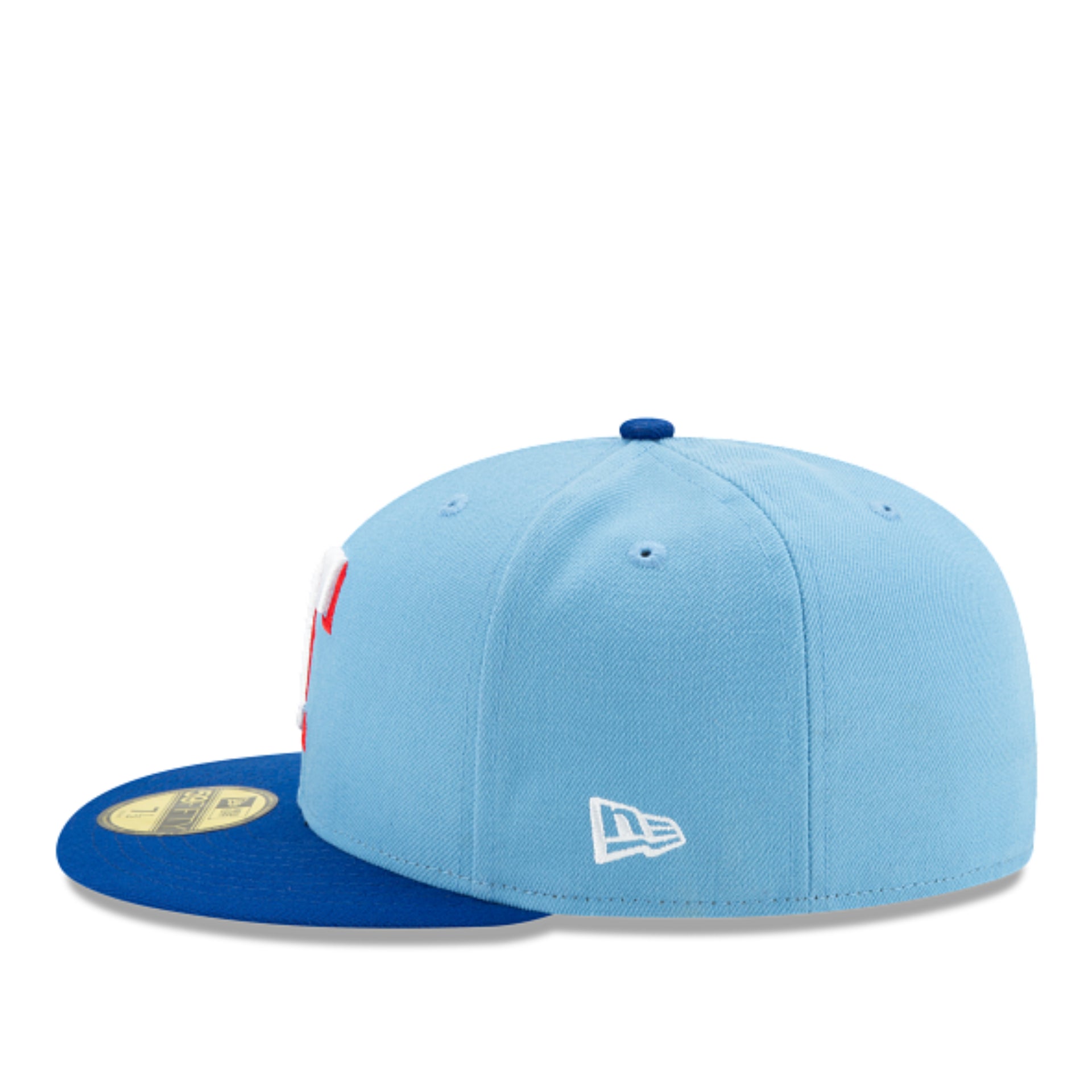 New Era Texas Rangers Sky Blue On-Field 59FIFTY Fitted Hat left side view