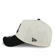 New Era Texas Rangers Upside Down Chrome Black 9FORTY A-Frame Snapback Hat left side view