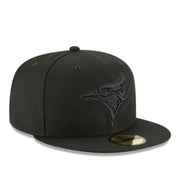 New Era Toronto Blue Jays Black on Black 59FIFTY Fitted Cap front right view
