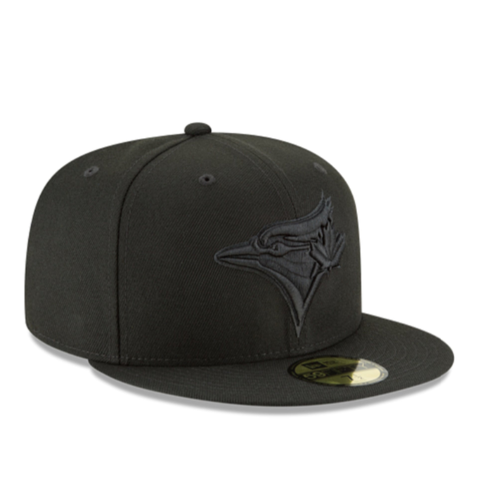 New Era Toronto Blue Jays Black on Black 59FIFTY Fitted Cap front right view