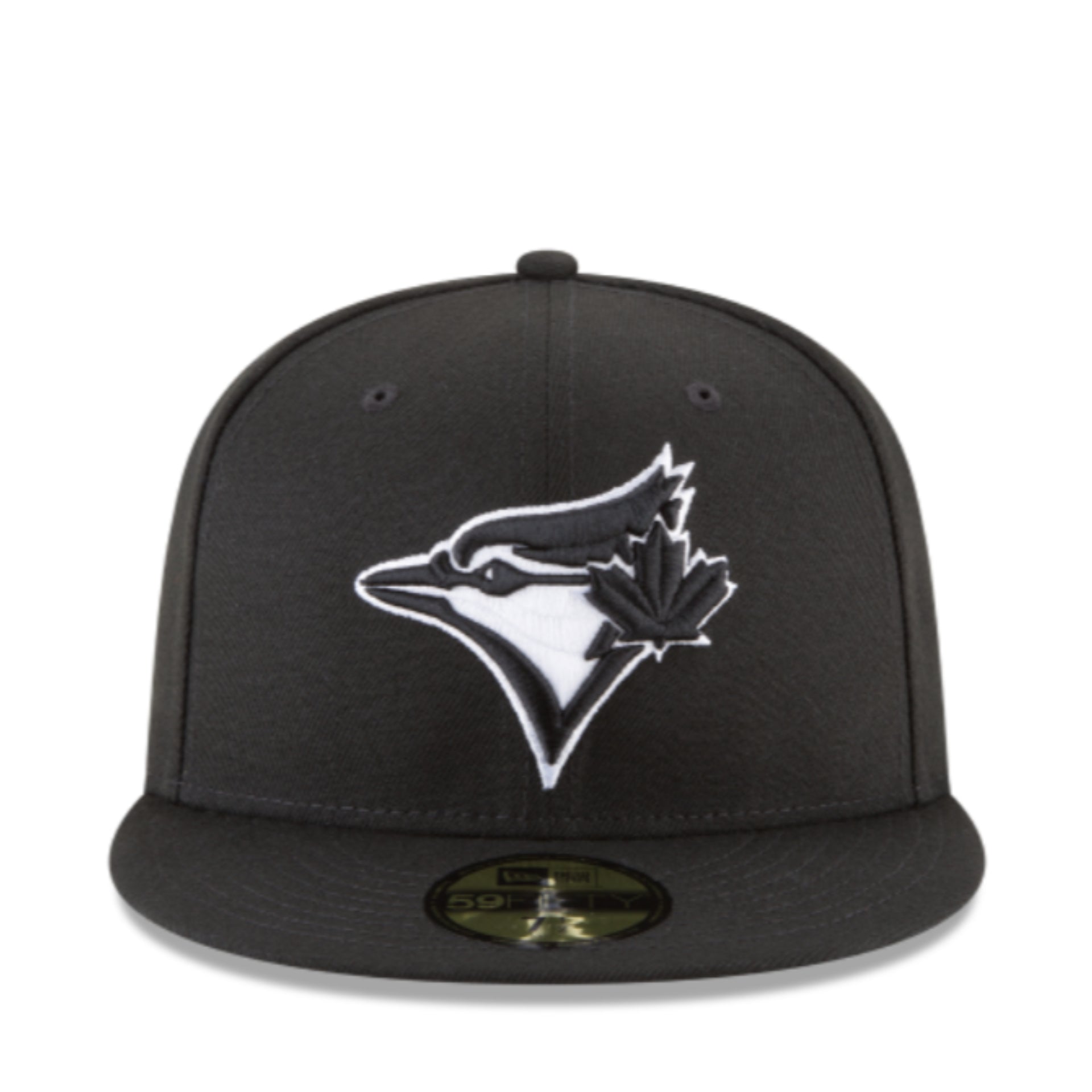 New Era Toronto Blue Jays Black White 59FIFTY Fitted Hat front view