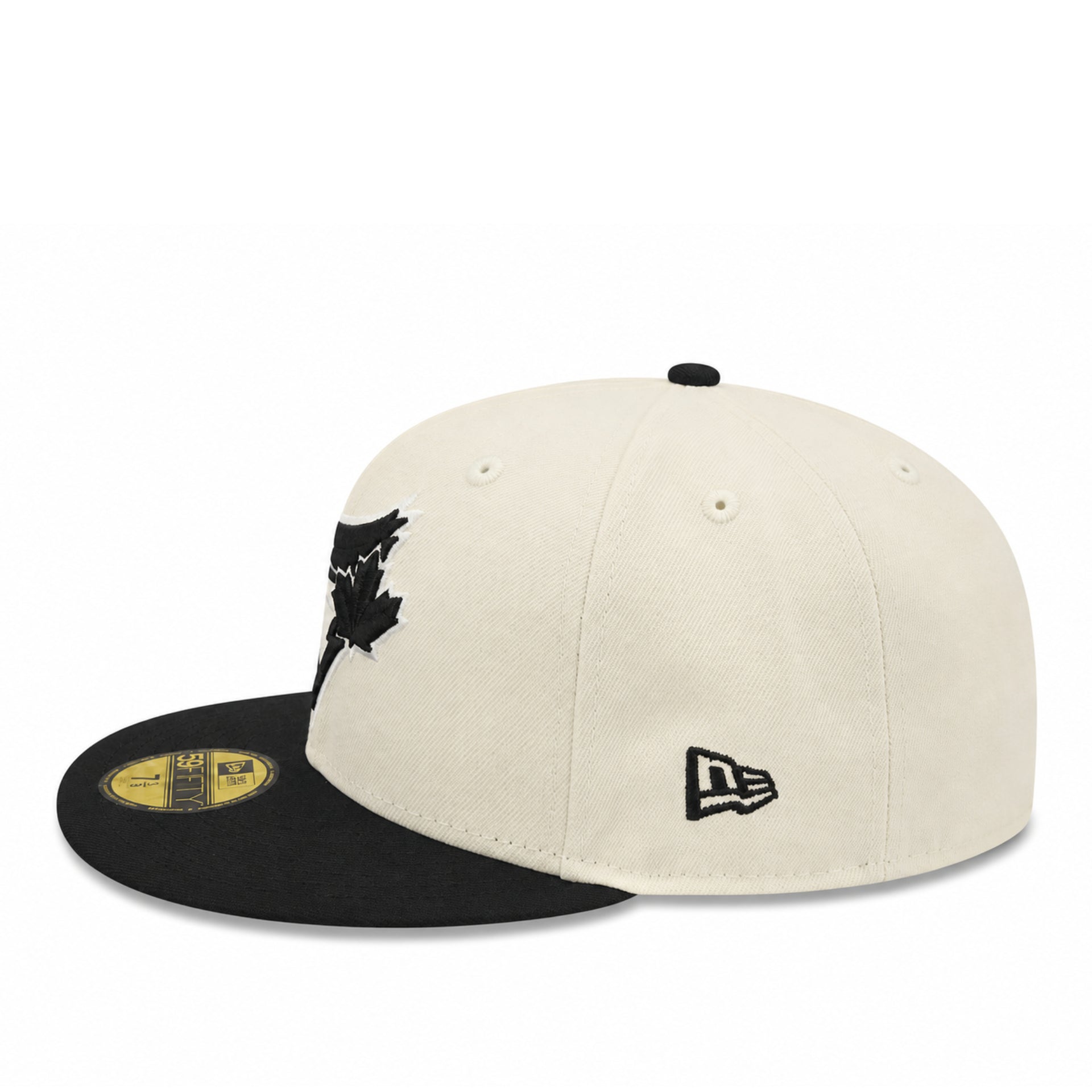 New Era Toronto Blue Jays Chrome Black 2 Tone 59Fifty Fitted Hat side view