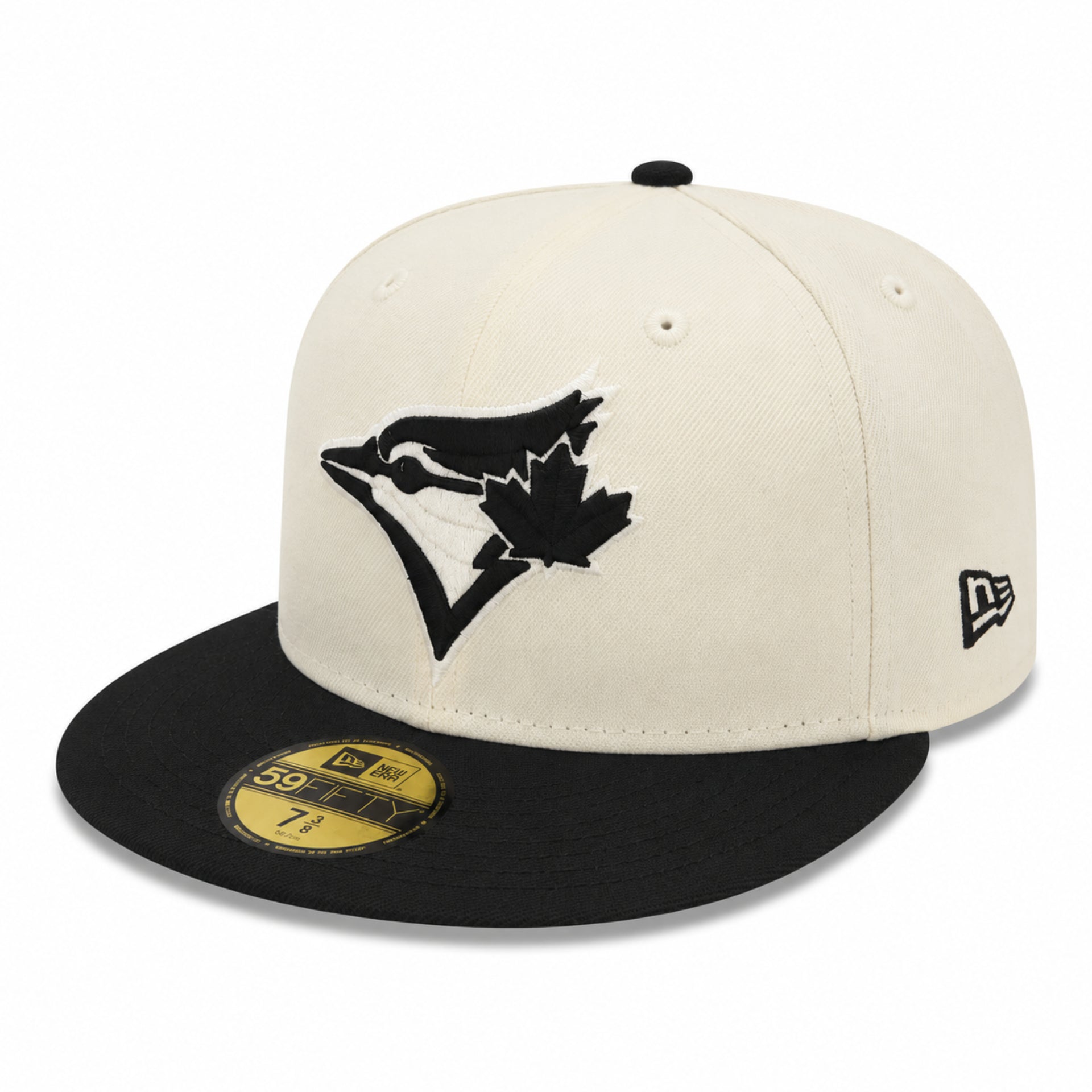 New Era Toronto Blue Jays Chrome Black 2 Tone 59Fifty Fitted Hat front left side view