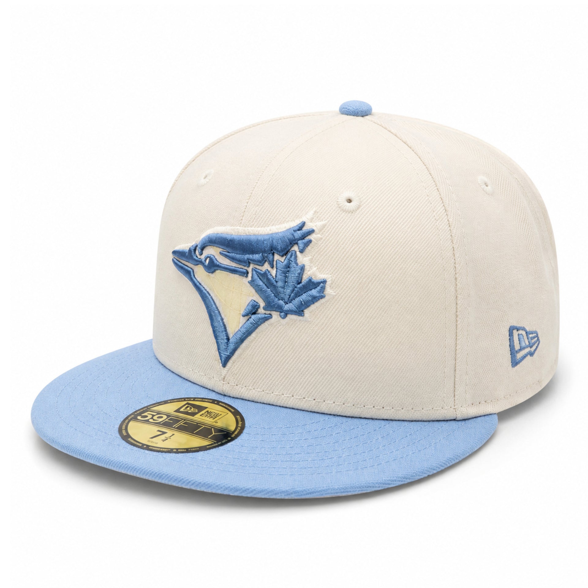New Era Toronto Blue Jays Stone/Light Blue 59Fifty Fitted Hat front angle view