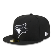 New Era Toronto Blue Jays Black White 59FIFTY Fitted Hat front view