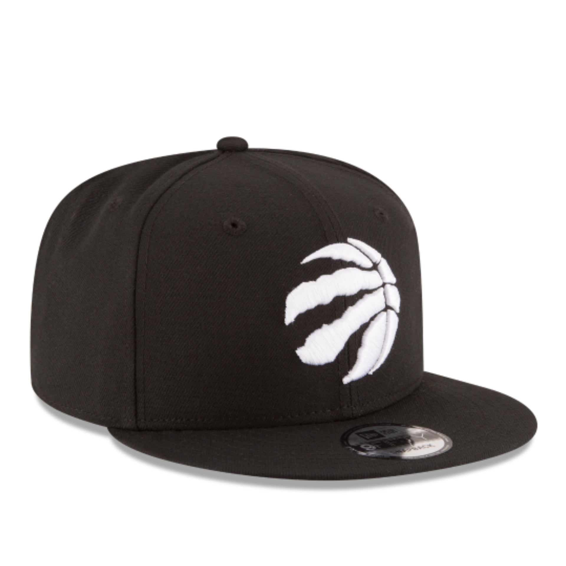 New Era Toronto Raptors 9FIFTY Snapback Hat - Black White front right view