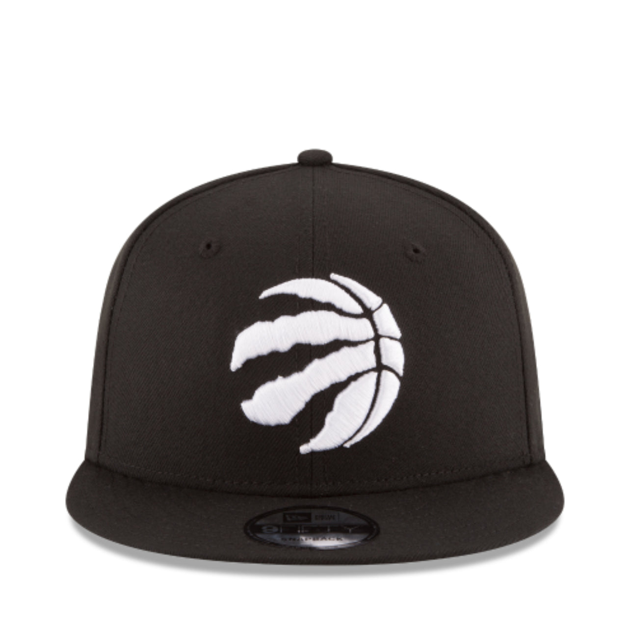 New Era Toronto Raptors 9FIFTY Snapback Hat - Black White front view