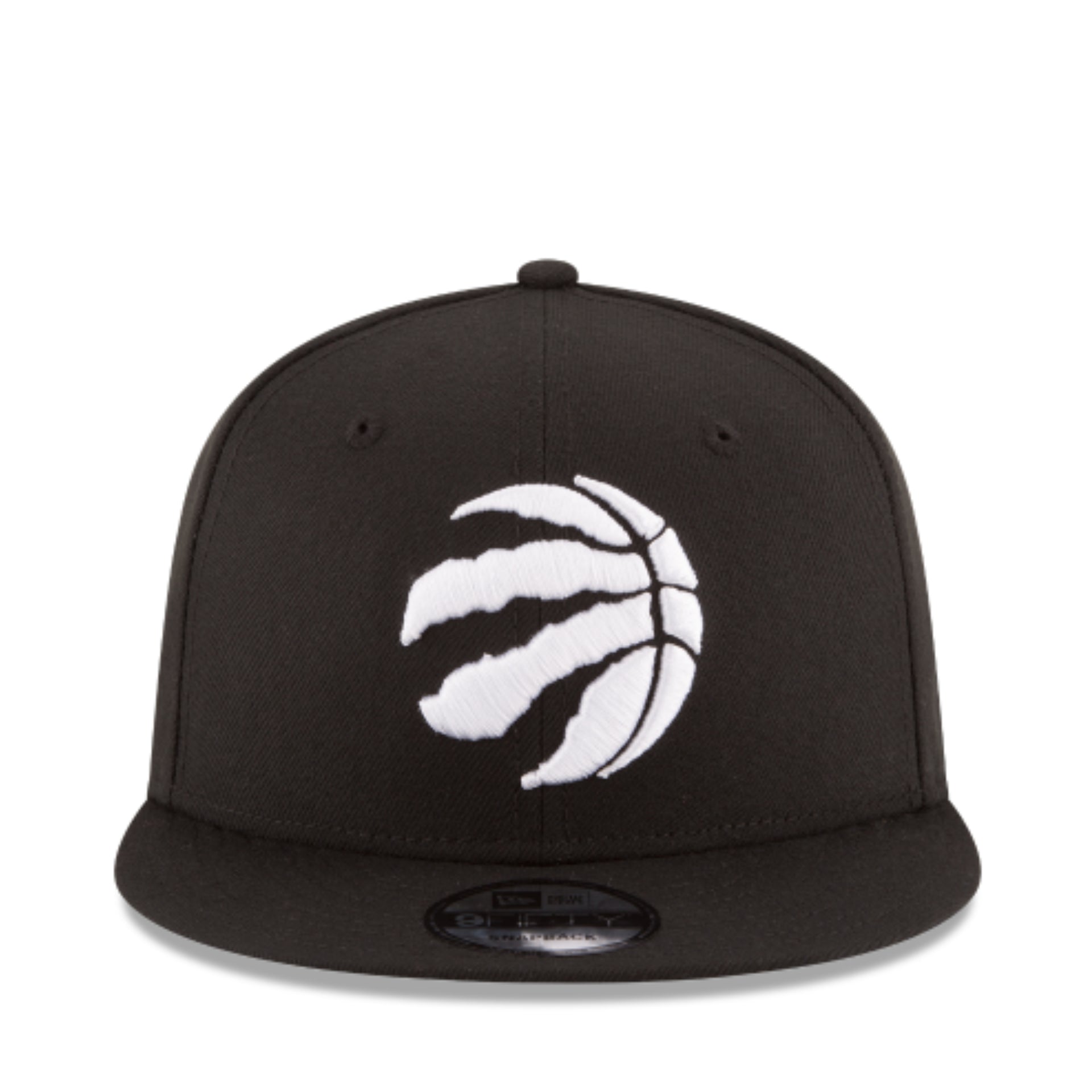 New Era Toronto Raptors 9FIFTY Snapback Hat - Black White front view