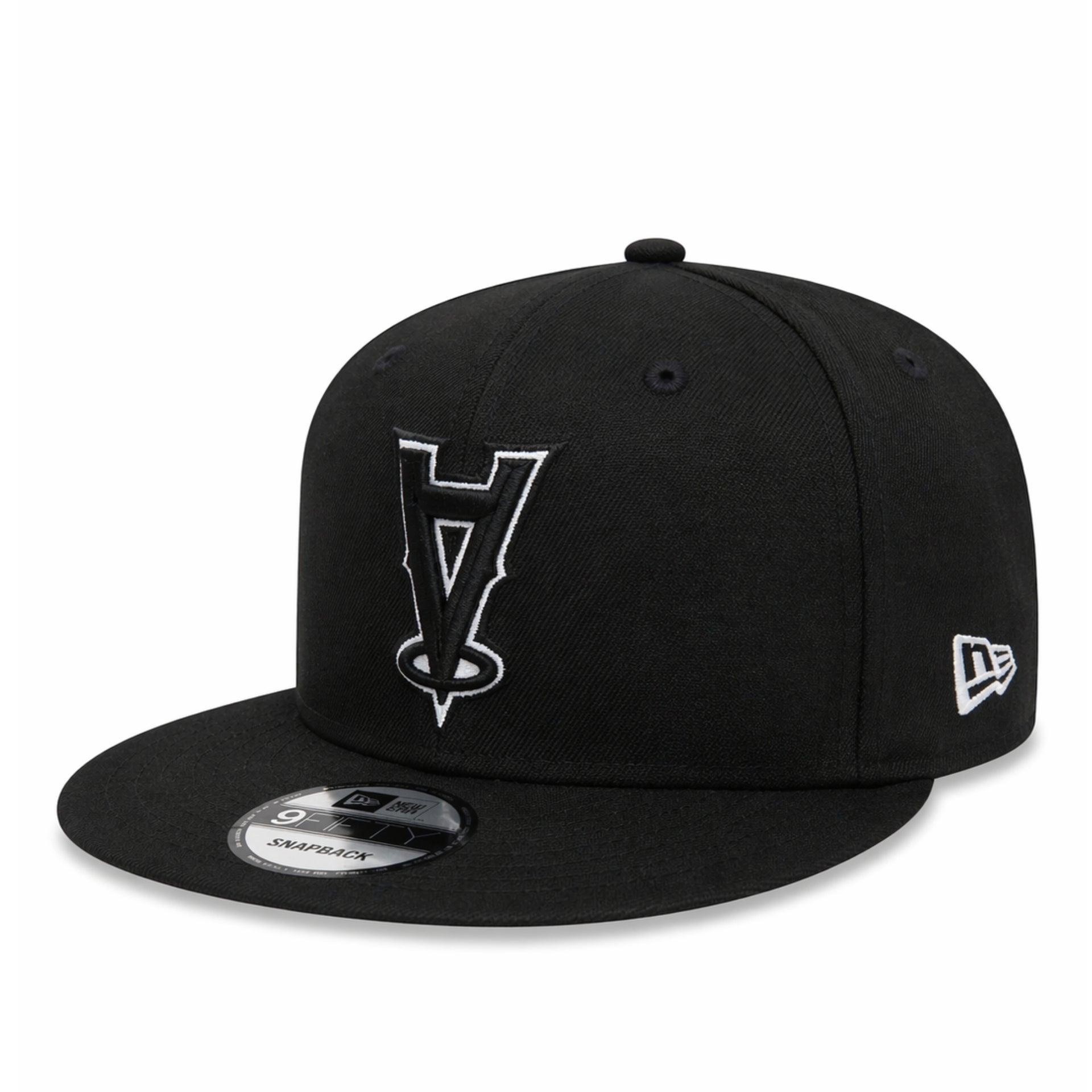 New Era Upside Down Los Angeles Anaheim Angels 9FIFTY Snapback Hat -Black front left view