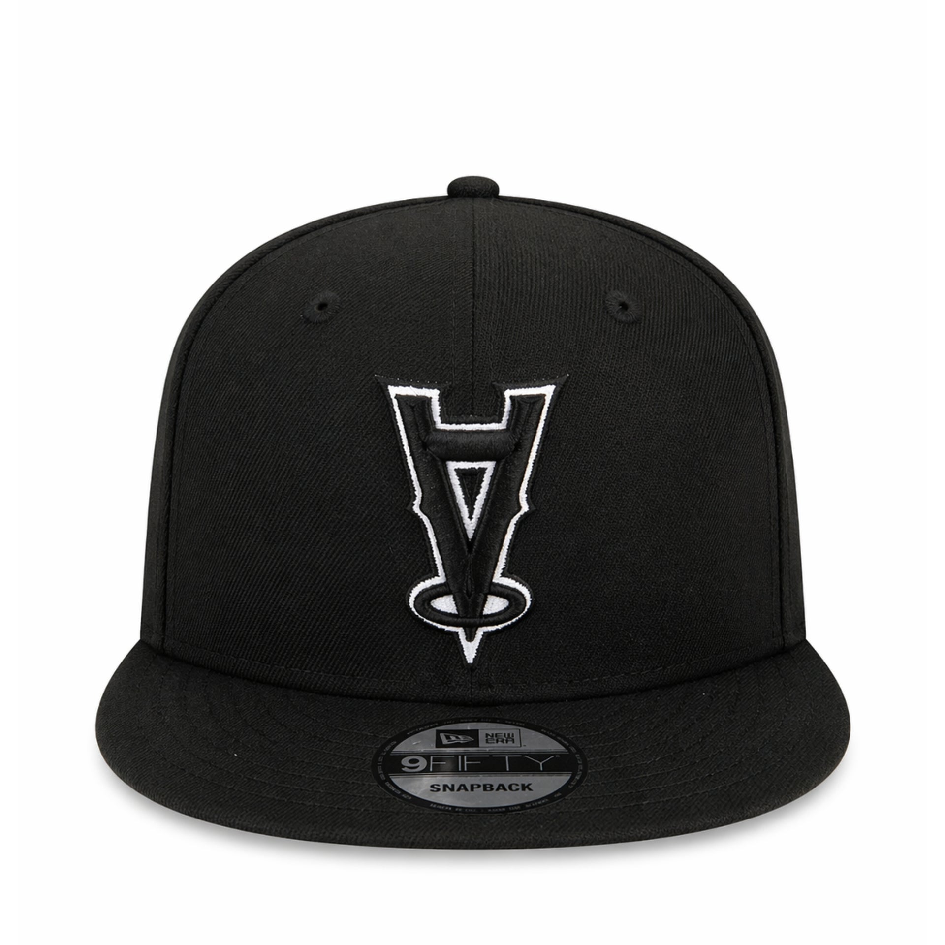 New Era Upside Down Los Angeles Anaheim Angels 9FIFTY Snapback Hat -Black front view