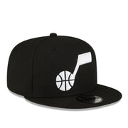New Era Utah Jazz NBA 9Fifty Snapback Hat - Black White right front view