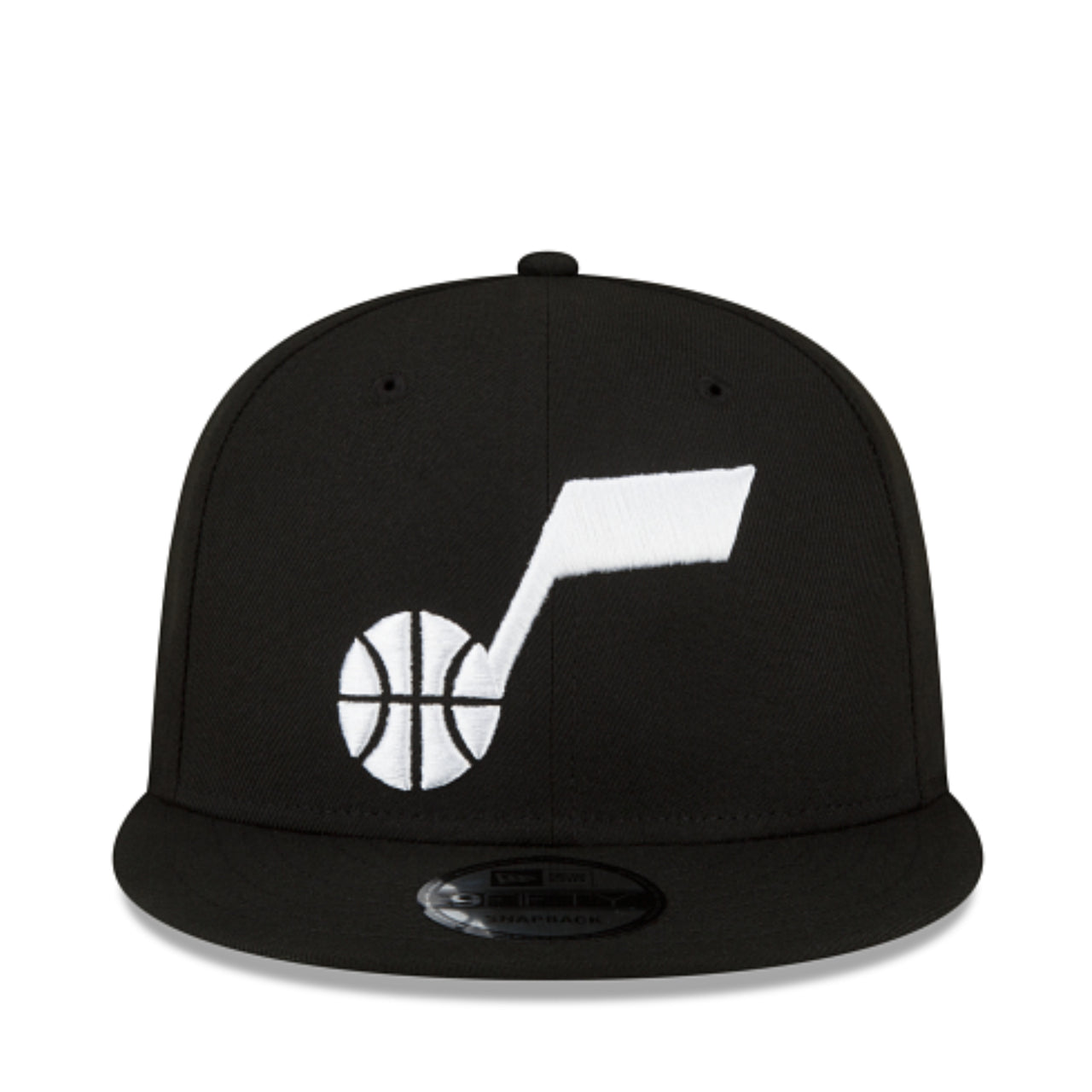 New Era Utah Jazz NBA 9Fifty Snapback Hat - Black White front view