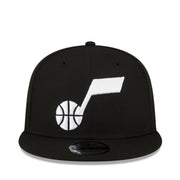 New Era Utah Jazz NBA 9Fifty Snapback Hat - Black White front view