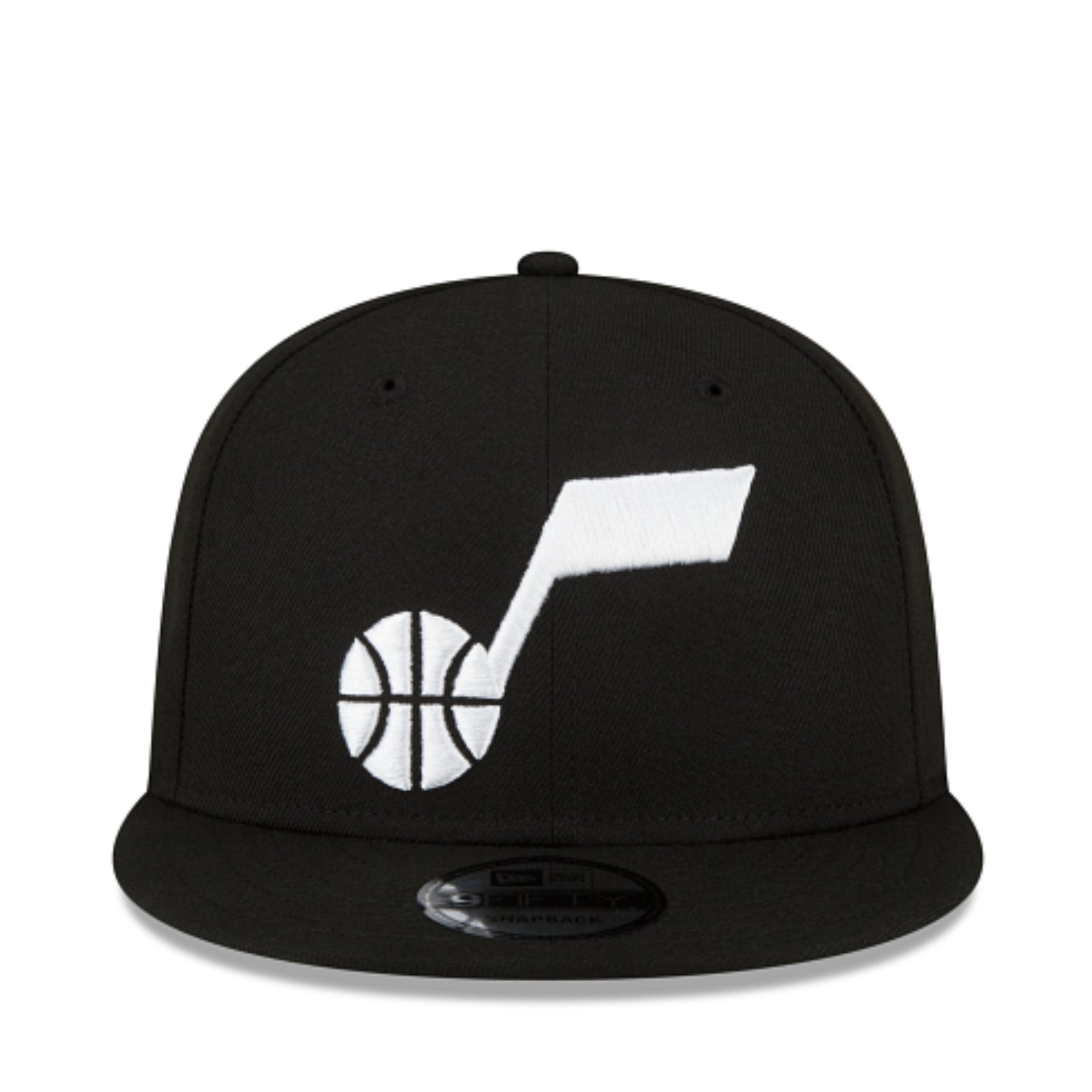 New Era Utah Jazz NBA 9Fifty Snapback Hat - Black White front view