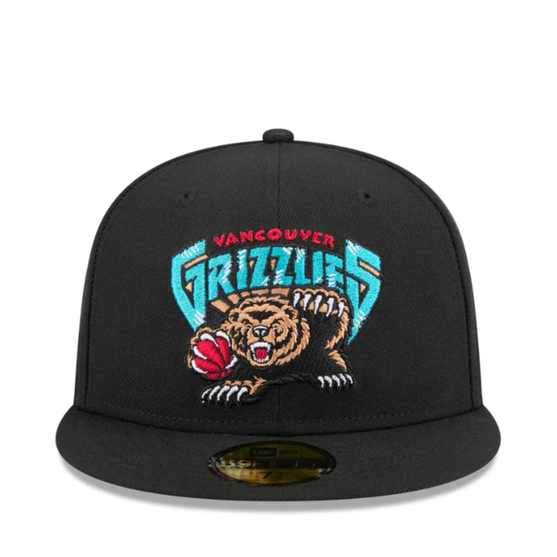 New Era Vancouver Grizzlies Black Hardwood Collection 59FIFTY Fitted Hat front view