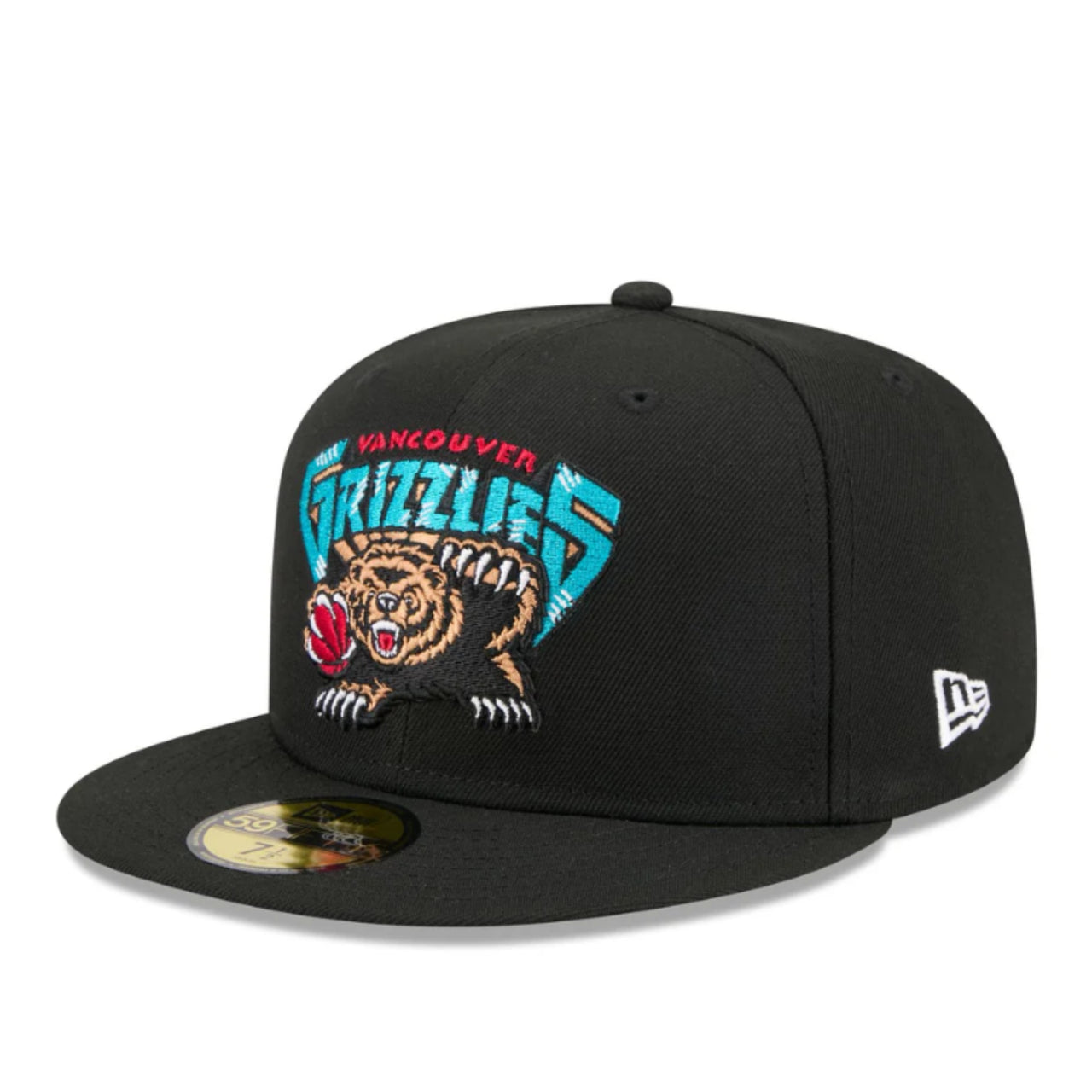 New Era Vancouver Grizzlies Black Hardwood Collection 59FIFTY Fitted Hat front angle view