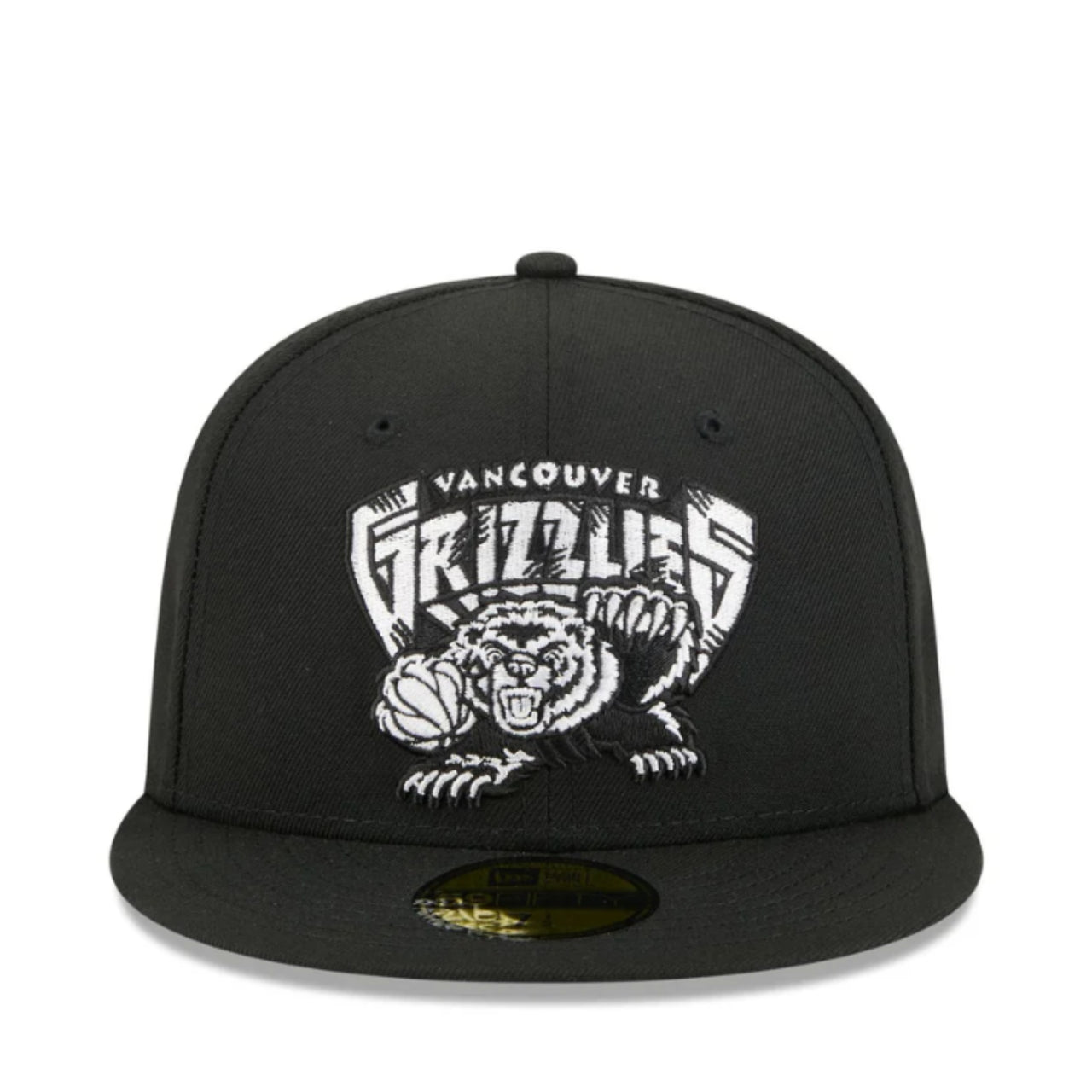 New Era Vancouver Grizzlies Black White 59FIFTY Fitted Hat front view