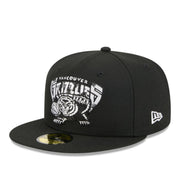 New Era Vancouver Grizzlies Black White 59FIFTY Fitted Hat front angle view