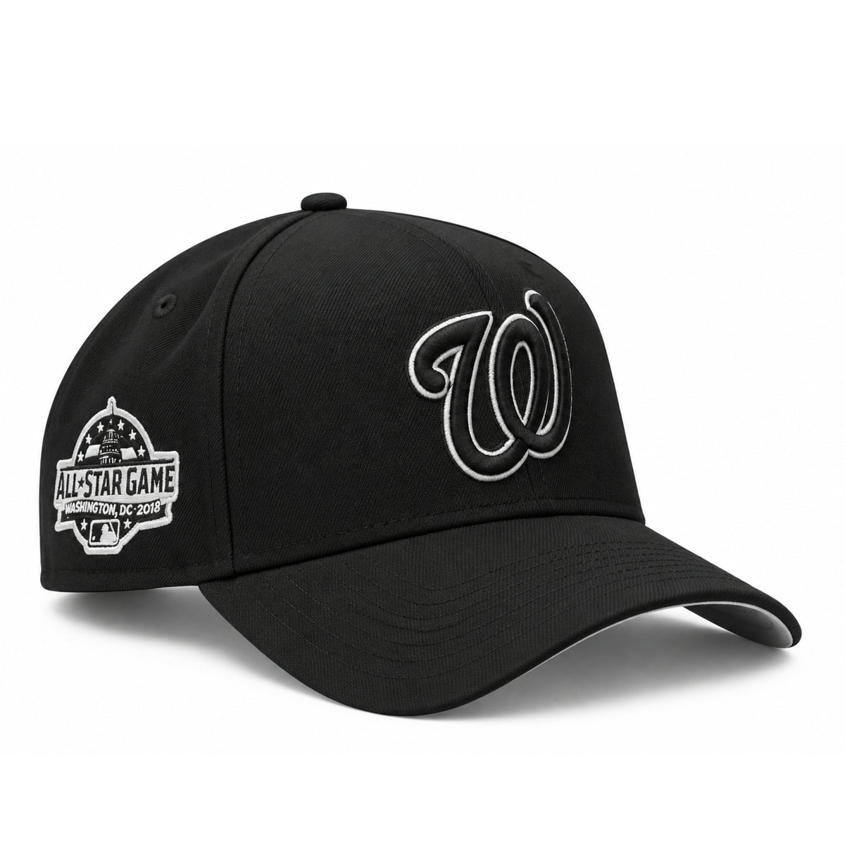 New Era Washington Nationals 2018 All-Star Game 9FORTY A-Frame black snapback hat with embroidered side patch, main angle