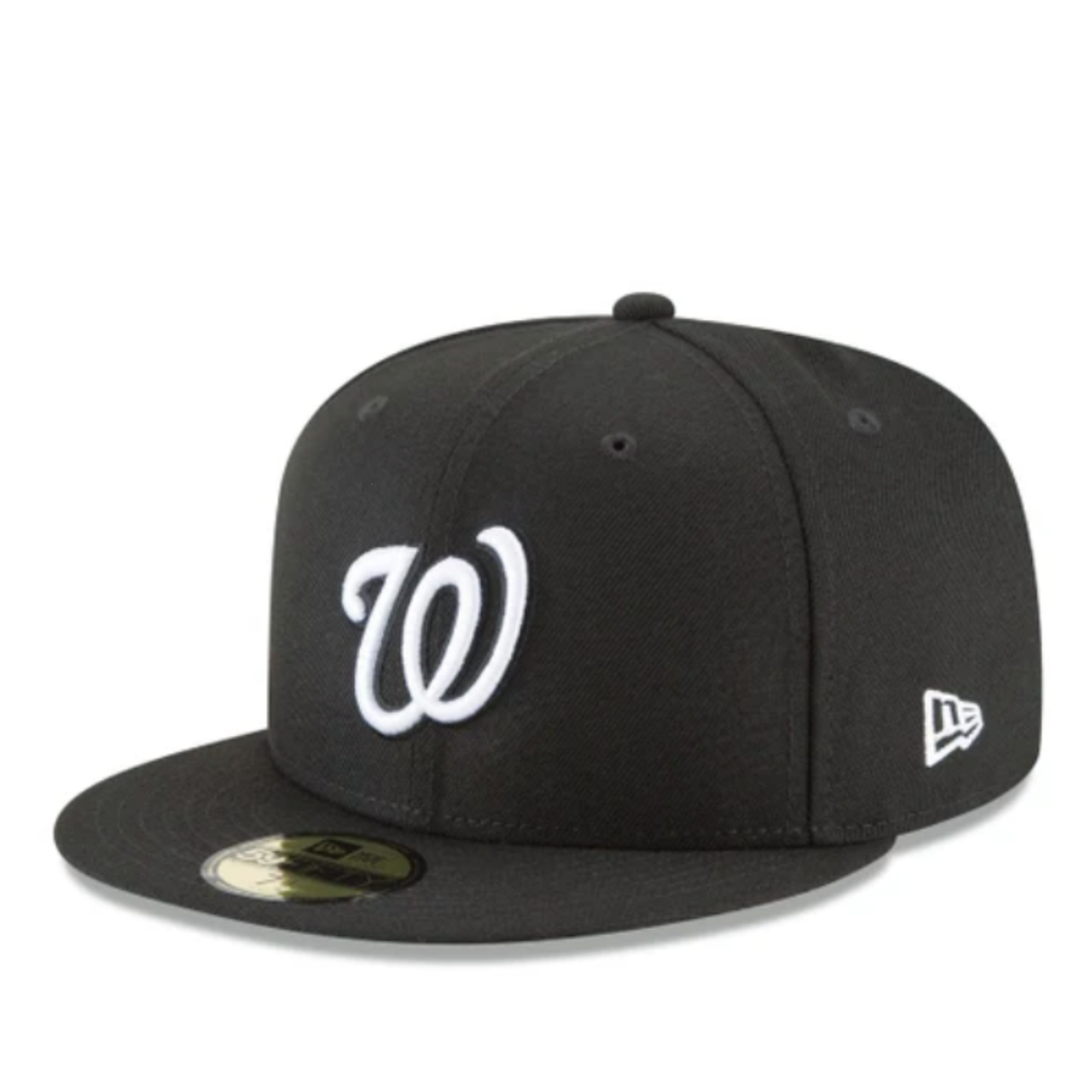 New Era MLB Washington Nationals W Black/White 59Fifty Fitted Hat side front view