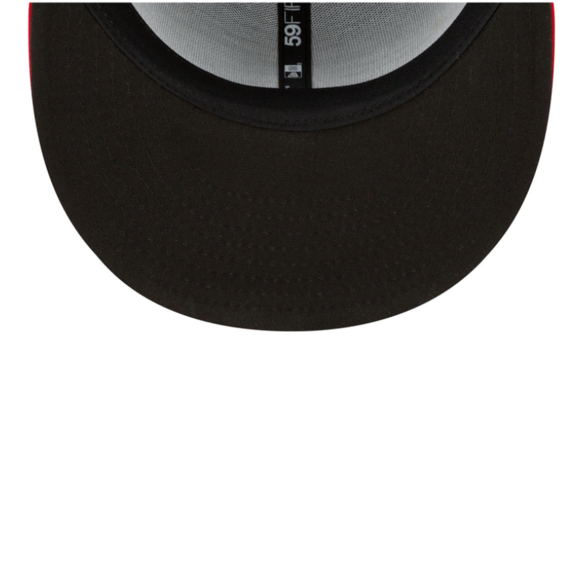 New Era Washington Nationals Authentic Collection 59FIFTY Fitted Hat Navy Red 2 Tone under visor view