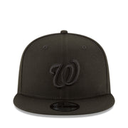New Era Washington Nationals Black on Black 9FIFTY Snapback front view