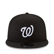 New Era Washington Nationals Black White 9FIFTY Snapback front view