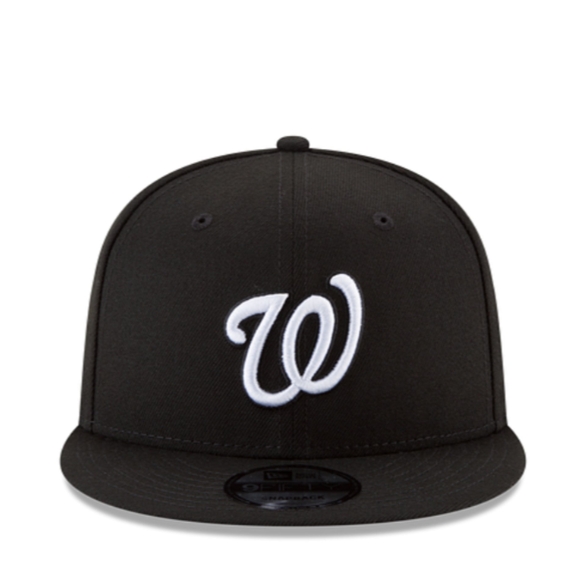 New Era Washington Nationals Black White 9FIFTY Snapback front view