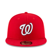 New Era Washington Nationals Red White 59FIFTY Fitted Hat front view