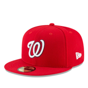 New Era Washington Nationals Red White 59FIFTY Fitted Hat front angle view
