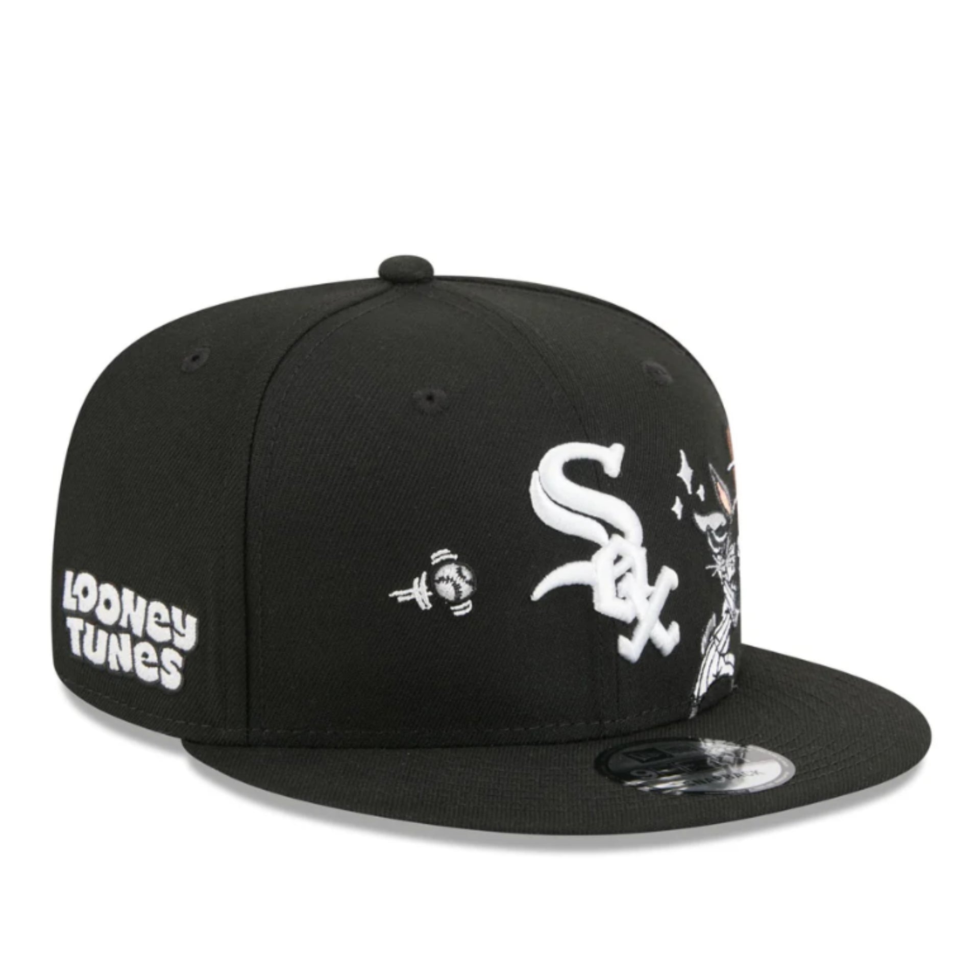 New Era Chicago White Sox Bugs Bunny Looney Tunes 9FIFTY snapback hat black side view with character artwork