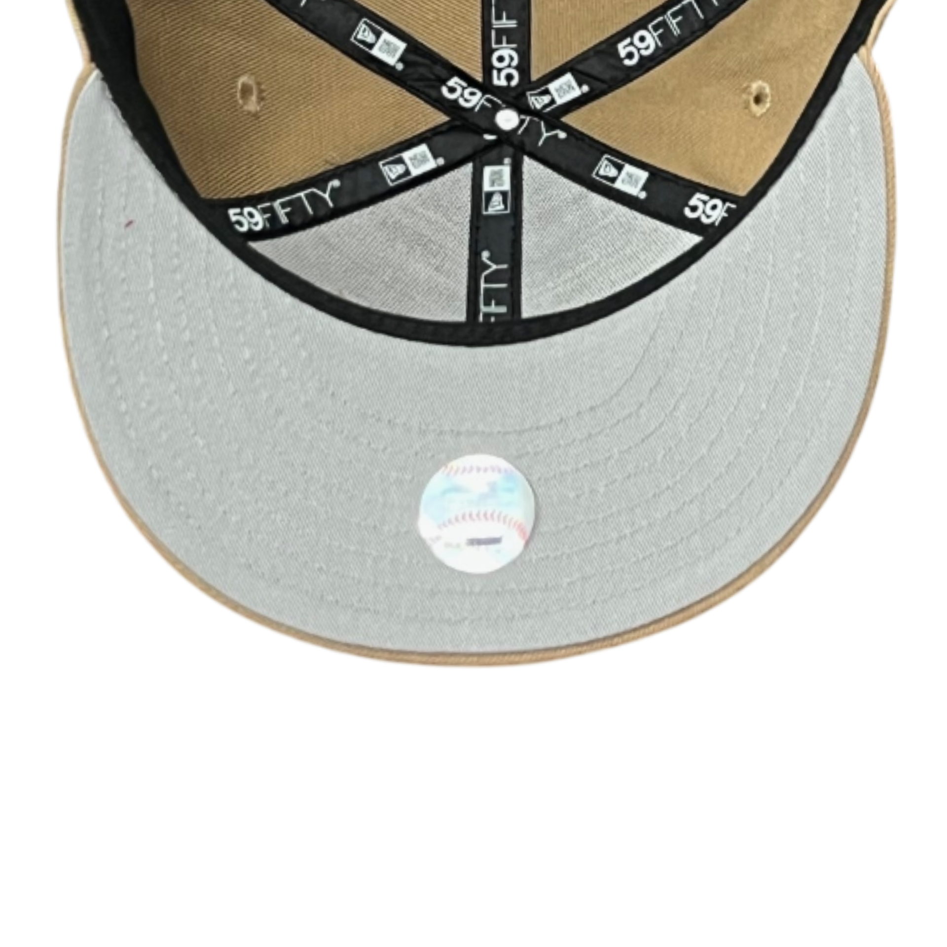 gray bottom of New York Yankees NY Khaki 59FIFTY Fitted Hat