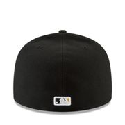 Black youth baseball cap with MLB logo on a white background