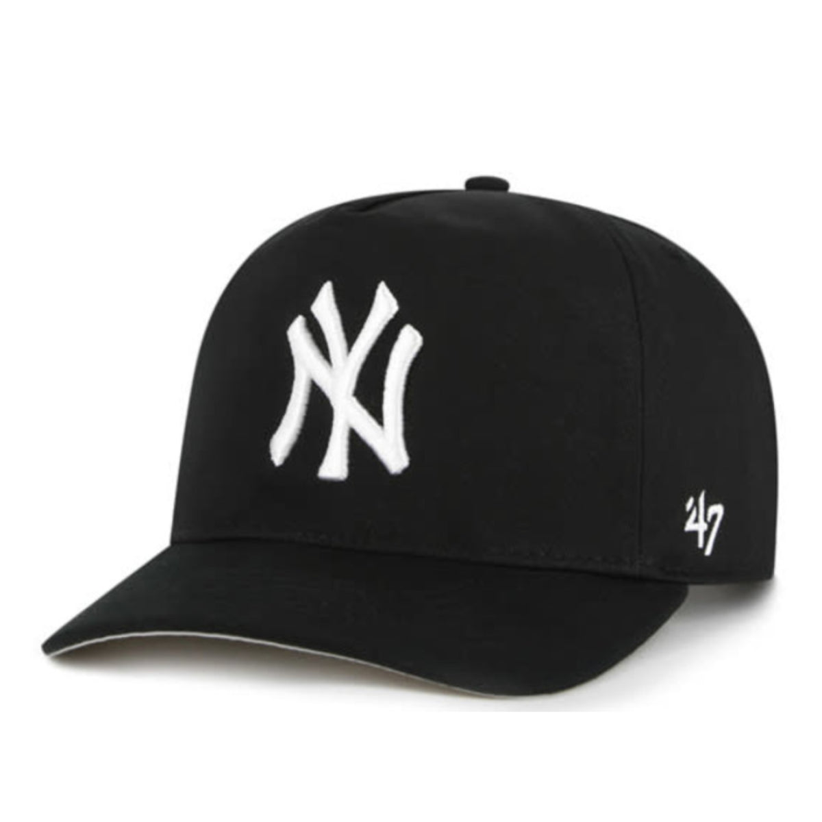 '47 Brand New York Yankees Black White Hitch Snapback Hat front view