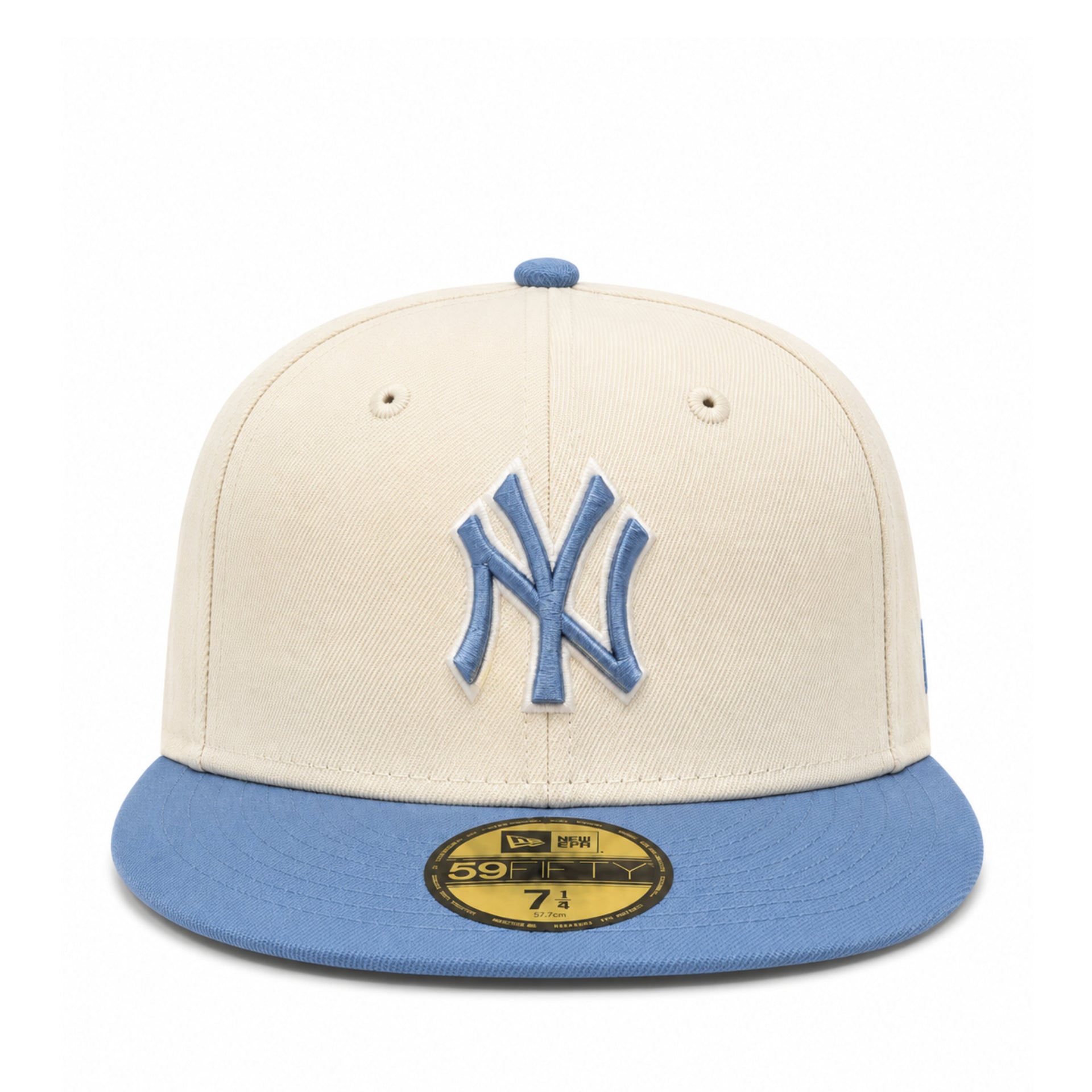 New Era New York Yankees Stone/Light Blue 59FIFTY Fitted Hat front view