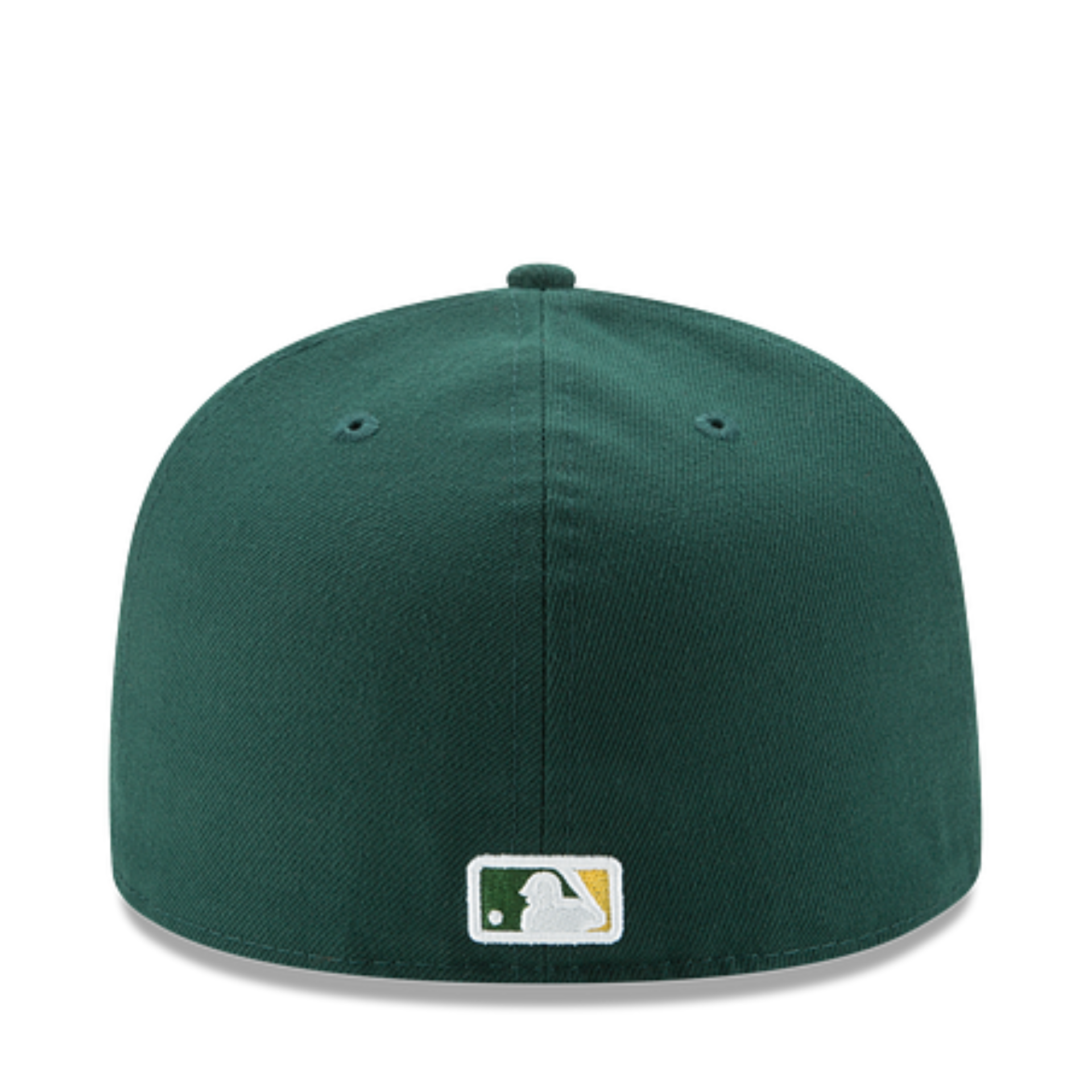 New Era Oakland Athletics A’s Team Color Green & White Yellow Outlined 59FIFTY Fitted Hat back view