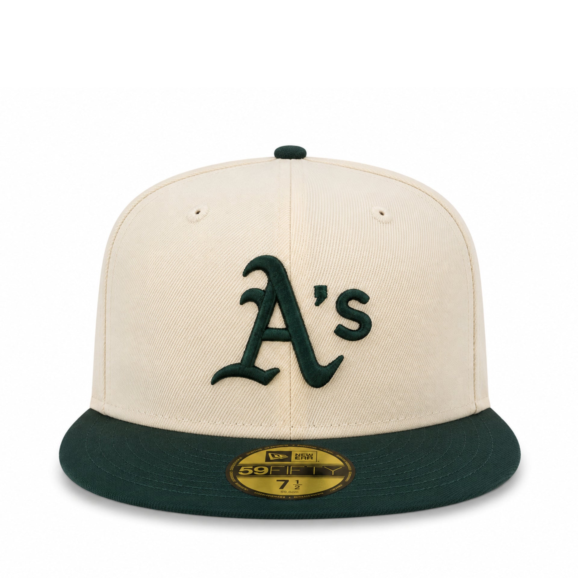 New Era Oakland Athletics Chrome Green 59FIFTY Fitted Hat front view