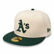 New Era Oakland Athletics Chrome Green 59FIFTY Fitted Hat front angle view