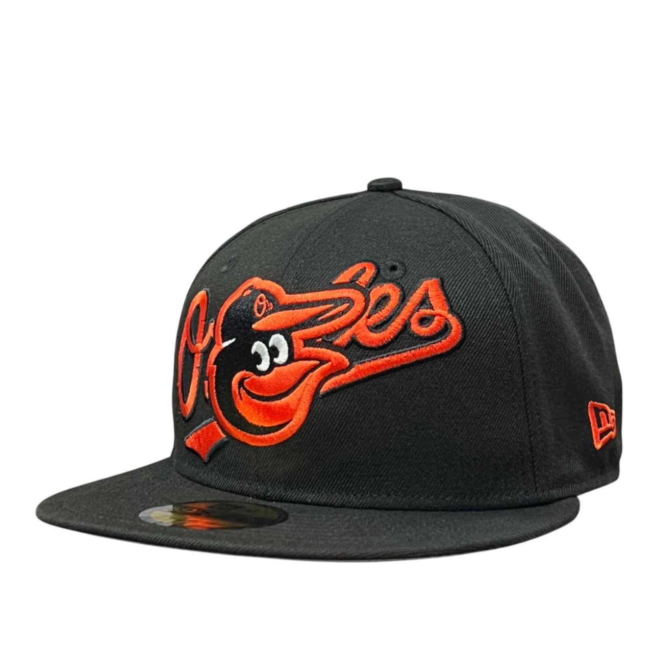 side of Baltimore Orioles Overlap Black 59FIFTY Fitted Hat