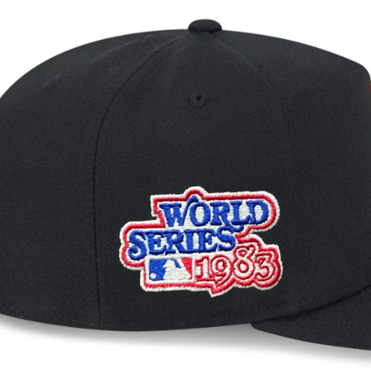 side patch of New Era Baltimore Orioles World Series 83 Black 9FIFTY A-Frame Snapback Hat