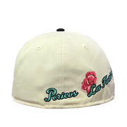 back of LMB Pericos de Puebla Chrome Black Rose 59FIFTY Fitted Hat