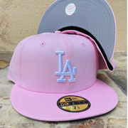 New Era 59Fifty Los Angeles Dodgers Pink/White Fitted Cap.