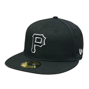 Pittsburgh Pirates Black White Outlined 59FIFTY Fitted Hat