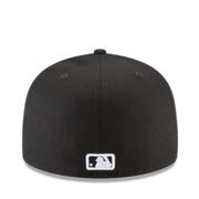 Back View of New Era Pittsburgh Pirates Black & White 59FIFTY Fitted Hat